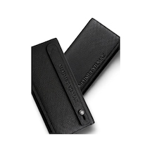 Vanilla Collection İsim Baskılı Hakiki Deri Portföy Telefon Bölmeli Unisex Cüzdan Siyah