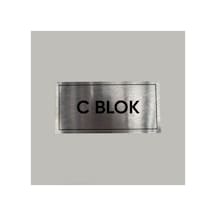 Aluminyum Kapı İsimliği C Blok Yazılı Arkası Yapışkanlı 10x20 Cm