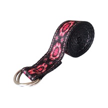 Monyee Siyah Desenli Pilates Ve Yoga Germe Kayışı - 185cm Uzunlukta, Yumuşak Ve Dayanıklı, Metal Ayarlı Halkalı, Vücut Germe Ve Egzersiz Yardımı Diğer