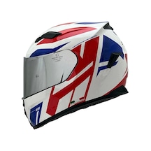 820 Tam Kapalı Kask Dakar 2 Kırmızı Mavi