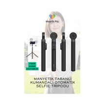 Wearfitpro Otomatik Açılır Manyetik Telefon Tripodu Uzaktan Kumandalı Selfie Çubuğu Cep Telefonu Tutucu Standı