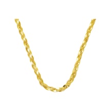 Ezme Zincirli Örgülü 14 Ayar Zincir Kolye 50 Cm.