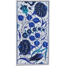 Armada Çini 10X20 Cm Ed 223 Iki Karanfil Mavi Beyaz El Dekoru