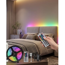 Kumandalı Rgb Şerit Led 5 Metre Renk Değiştiren Dekoratif Led Işık - Lisinya