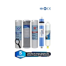 Sumarkt Açık Kasa Su Arıtma Cihazı Uyumlu 5 Aşama Cift Sediment 80 Gpd Süper Membranlı Filtre Bakım Seti