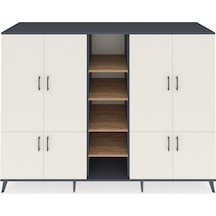Kronos Dolap 14 Raflı 8 Kapaklı 220x59x163 Antrasit-aytaşı/çam Aytası/atlas Çam - Antrasıt