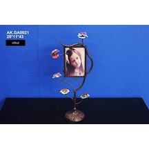 Vitale Metal Çiçekli Fotoğrafğraf Çerçevesi Siyah 20 Cm Ak.Ga0021
