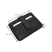 Westpolo Hakiki Deri Bol Kart Bölmeli Patlı Unisex Kartlık - Siyah Siyah