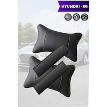 Hyundai Xg Uyumlu Set Siyah Lüks Deri Kemer Koruyucu Deri Yastık