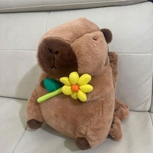 Capybara Peluş Çanta Sevimli Yumuşak Sırt Çantası 30cm -428 Kahverengi