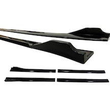 Renault Megane 3 2008-2016 Siyah Şeritli Renkli Yan Marşpiyel 2 Adet Piona Black