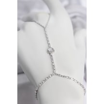 Gümüş Renk Pirinç Zirkon Taşlı Kalp Model Şahmeran Tj-sn784 Çok Renkli