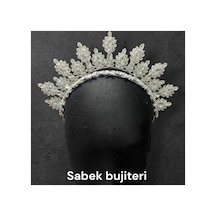 Crystal Bloom- Gelin Tacı Nişan Tacı Kına Tacı Kristal Taç Işıltılı Taç Zarif Taç After Party Taç Beyaz - 788252626 Beyaz