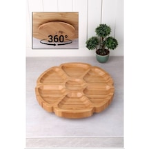 7 Bölmeli 25 Cm Dönerli Bambu Sunum Royaleks-bls Ds7-2525 Ahşap
