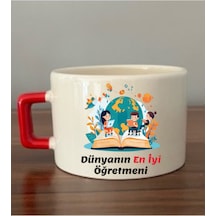 Öğretmene Hediyelik Seramik Kupa Bardak Öğretmenler Günü Hediyeleri Beyaz