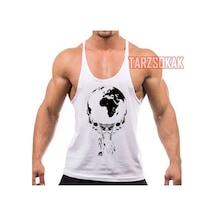 Tarzsokak Gym Tank Top Fitness Sporcu Atleti Gym39 Beyaz