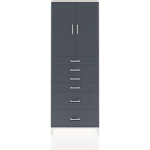Arges Dolap 3 Raflı 6 Çekmeceli 2 Kapaklı 88x30x243 Aytaşı-antrasit Aytası