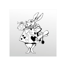 Folyo Sticker Süslü Tavşan 40cm Uzunluk Siyah