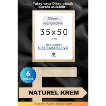 Krem-20mm-35x50 Cm Mat Pvc Li Camsız Fotoğraf Puzzle Belge Çerçeve Yatay Dikey Asılabilme 04412035