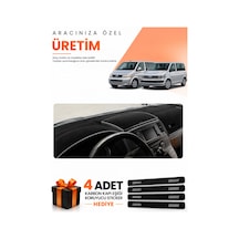 Vw Transporter T5 Çift Kpk 2003-2016 Uyumlu Torpido Koruma Örtüsü Oto Kılıfı - Siyah-gri - Vw027-1