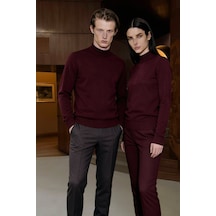 AC&Co / Altınyıldız Classics Altinyildiz Classics Erkek Bordo Standart Fit Normal Kesim Yarım Balıkçı Yaka Triko 4A4923100005BRDXL Bordo