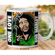 One Love Bob Marley Baskılı Seramik Kupa Bardak