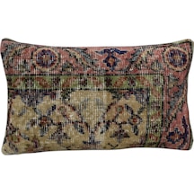 Zehra Abla Halı Vintage El Dokuma Dekoratif Lumbar Halı Kırlent Yastık Kılıfı 6129