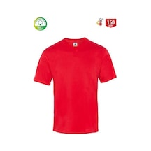 Myform 8129 Comfort V Yaka Supreme T-shırt - Kırmızı Çok Renkli