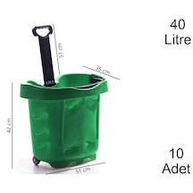 40 Litre 2 Tekerlekli Plastik Alışveriş El Sepeti Yeşil 1 Koli:10 Adet / En:51 Boy:35 Yükseklik:42 Cm