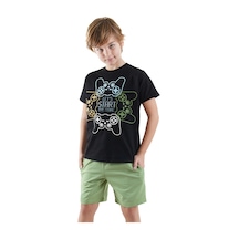 Denokids Start Game Erkek Çocuk T-shirt Şort Takım Renkli Çok Renkli