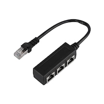 Rj45 Ethernet Splitter Adaptör 1 Erkek 3 Dişi Lan Çoklayıcı İnternet Paylaştırıcı Cat5 Cat6 Ağ