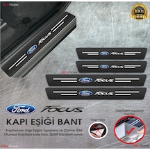 Ford Focus Logolu Karbon Kapı Eşiği Koruyucu Suni Deri 4'lü