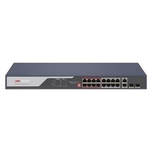 Hikvision DS-3E0318P-E(C) 16 Port 225 W Full PoE 10-100 2X Uplink - 2X SFP Yönetilemez Switch