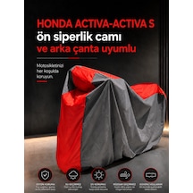 Honda Actıva - Actıva S Ön Siperlik Camı Ve Arka Çanta Uyumlu Lüx Premium Suya Ve Güneş Işınlarına Karşı Dayanıklı Motosiklet Brandası