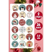 Mutlı Yıllar Sticker 3.5 CM 36 Adet - Suya Dayanıklı Yeni Yıl Yılbaşı Sticker