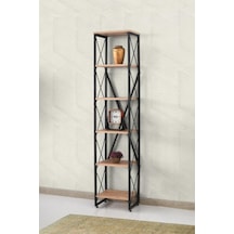 Erezogullari_Mobilya Modern Tarz Ahşap Metal 5 Raflı Kitaplık 40X30X180 40Lik3272 Erezogullari_Mobilya Modern Tarz Ahşap Metal 5 Raflı Kitaplık 40X30X180 40Lik3272