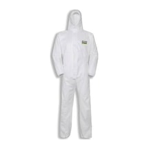 Tek Kullanımlık Kapüşonlu Sıvı Geçirmez Koruyucu Tulum 60 G Beyaz