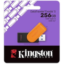 Kingston Dtxs/256gb 256gb Portable Usb 3.2 Gen1 Datatraveler Exodias Black/orange Flash Bellek