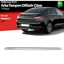 Renault Megane 4 Krom Arka Tampon Difüzör Çıtası 2020 Üzeri
