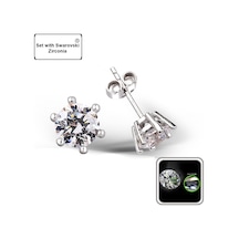 Kuyumcudukkani 4mm Zirconia Taşlı"tektaş"küpe- 32115-w-w Beyaz