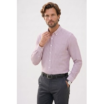 Tudors Erkek Slim Fit Dar Kesim %100 Pamuk Düğmeli Yaka Çizgili Uzun Kollu Cepli Keten Efektli Bordo Gömlek-50886 Tudors Erkek Slim Fit Dar Kesim %100 Pamuk Düğmeli Yaka Çizgili Uzun Kollu Cepli Keten Efektli Bordo Gömlek-50886