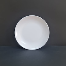 4 Adet Standart Düz Melamin Tatlı & Yemek Servis Tabağı 23 Cm - Beyaz Beyaz