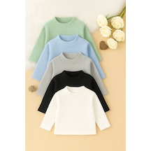 Kız Erkek Çocuk İçlik Yarım Balıkçı İnce Kazak Kaşkorse 5'li Set Çok Renkli Mint Mavi Kız Erkek Çocuk İçlik Yarım Balıkçı İnce Kazak Kaşkorse 5'li Set Çok Renkli Mint Mavi