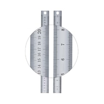 Çelik Cetvel 30 Cm İnç Ölçülü 2 Adet Paslanmaz Çelik Metal Çetvel 30 Santimetre Düz Kenar Kolay Çizimler İç Genel