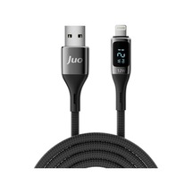 12w Dijital Led Ekranlı Usb-a To Lightning İpad Örgülü Hızlı Şarj Ve Data Kablosu 2 Metre