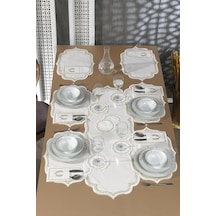 Nişan Keten Nakışlı Amerikan Servis Takımı 19 Parça Gold Gold