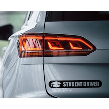 Bk Home Student Driver Tasarımlı Siyah Araç Sticker-1