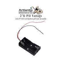 2 Li Pil Yatağı Deney 10 Adet Pil Yuvası Pil Kutusu Aa Kalem Kalın Pil 2x1,5 Volt Yaylı Pil Yuvası