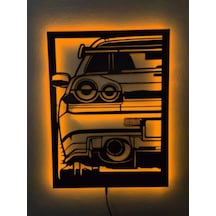 Araba Gtr Led Işıklı Ahşap Tablo (523524273)