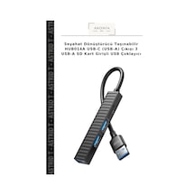 Seyahat Dönüştürücü Taşınabilir Hub014a Usb-c Usb-a Çıkışı 3 Usb-a Sd Kart Girişli Usb Çoklayıcı